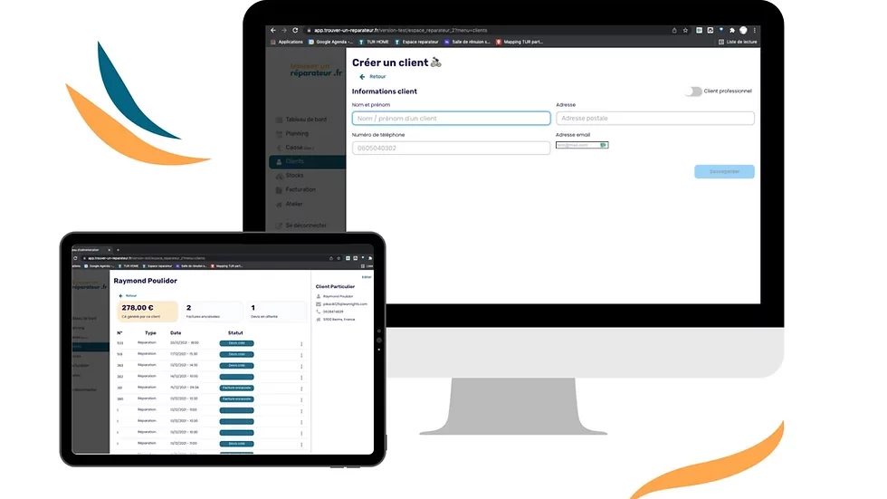 Interface du logiciel Shifter sur la fonctionnalité "fichier client"