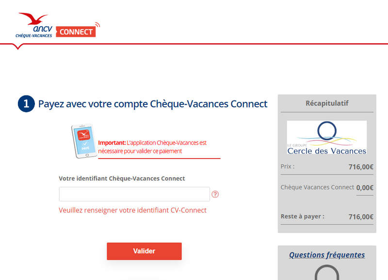 Chèque vacances ANCV Connect