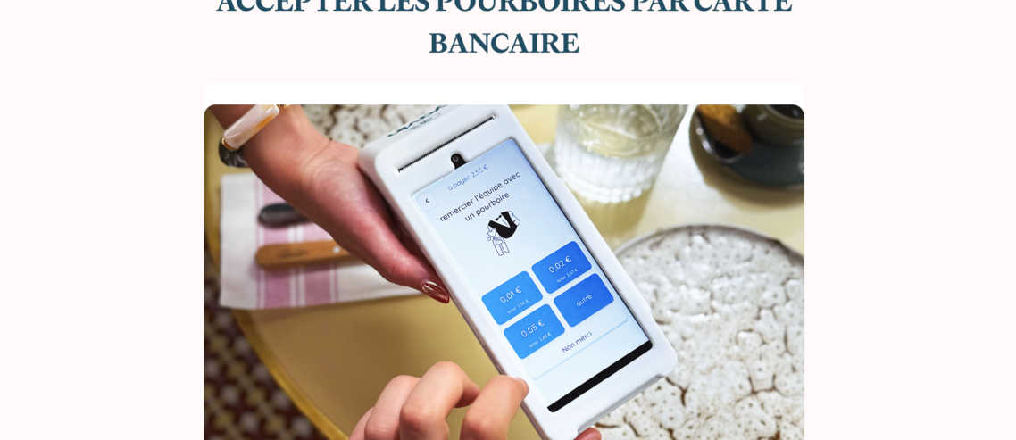 Pourboires par carte bancaire sur TPE Yavin